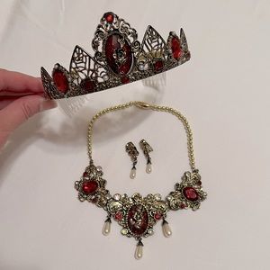 Disney Store Belle Beauty and the Beast jewelry tiara set